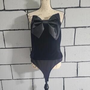 BUNDLE SALE!  NWT EXPRESS Black Velvet Bodysuit with Bow Sz XL